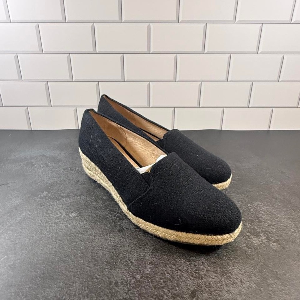 Lifestride Black espadrille wedge shoes Size US 8 wide